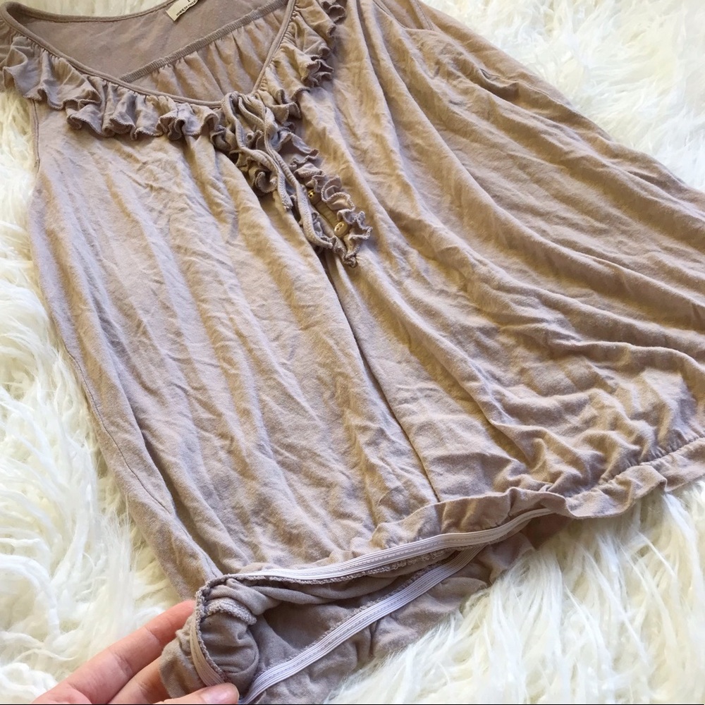 Tan Romy Blouse with Ruffle Front - Picture 5 of 7